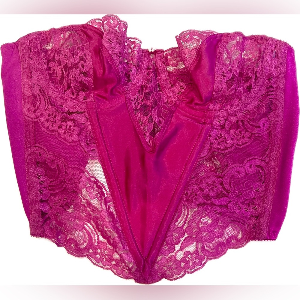 Vintage Christian Dior Intimates Magenta Corset Bustier 34B